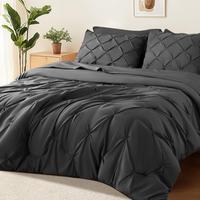 Shilucheng Luxury 7 Piece King Size Comforter Set - Bed in a Bag All-Season Pintuck Design with Ultra-Soft Comforter, Sheets ...