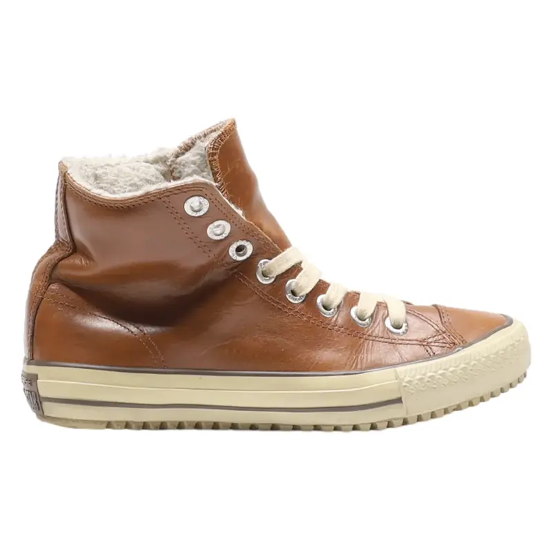 CONVERSE Lace-Up Boots Brown Leather Womens UK 7.5