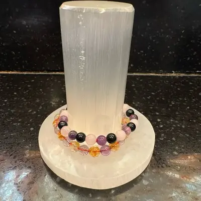 Selenite Charging Station Selenite Harmonizer and Plate SET $18 Charge & Cleanse Crystal Bracelets & Crystals agate crystal i...