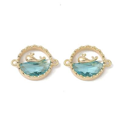 Brass Micro Pave Clear Cubic Zirconia Connector Charms