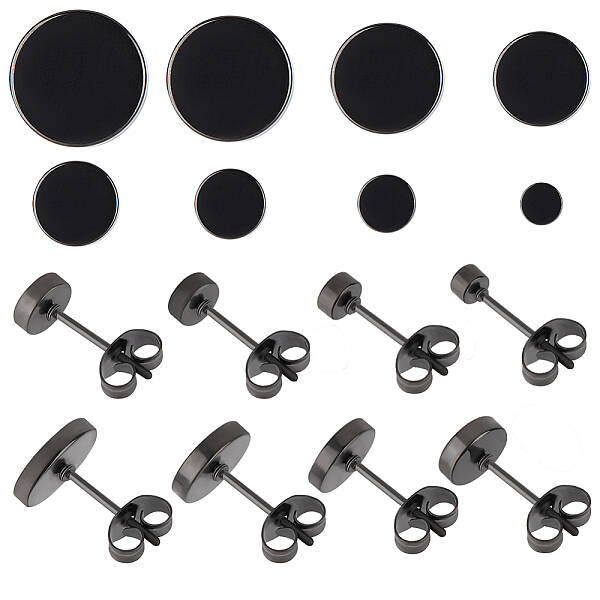 32Pcs 8 Styles 316 Surgical Stainless Steel Stud Earrings for Women