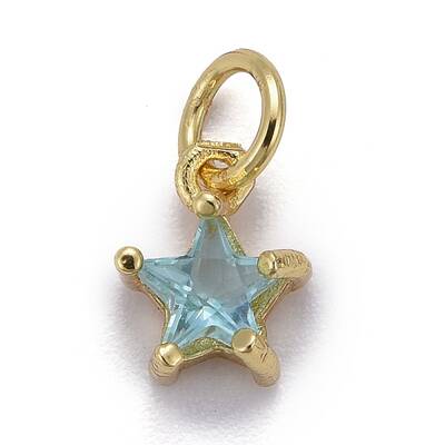 Brass Micro Pave Cubic Zirconia Pendants