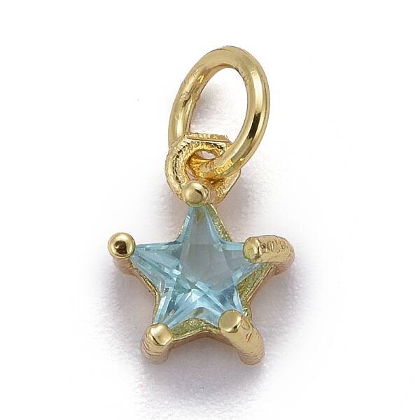 Brass Micro Pave Cubic Zirconia Pendants