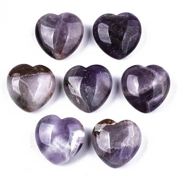 Natural Amethyst Heart Love Stones