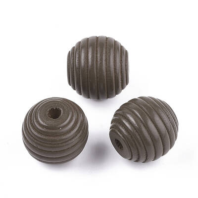 Painted Natural Wood Beehive Beads
