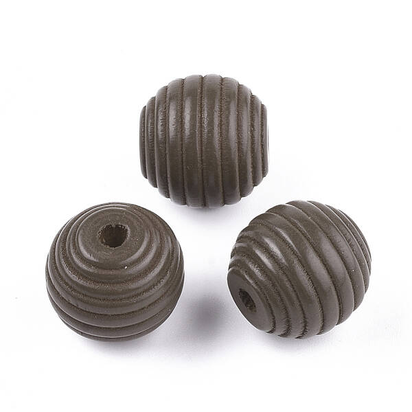 Painted Natural Wood Beehive Beads
