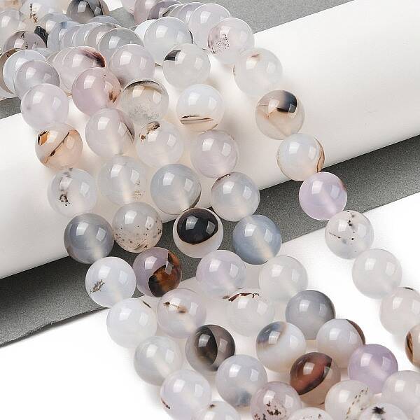 Natural Dendritic Agate Beads Strands