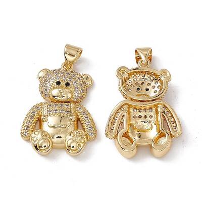 Brass Micro Pave Cubic Zirconia Pendants