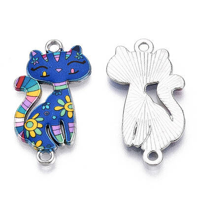 Printed Alloy Kitten Connector Charms