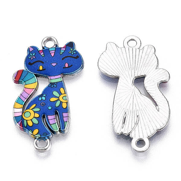 Printed Alloy Kitten Connector Charms