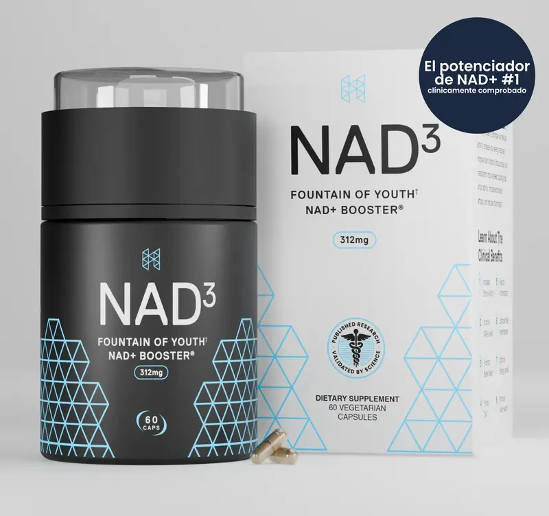 HPN NAD3 – Aumenta tus niveles de NAD+ para impulsar la longevidad y la salud celular – 60 cápsulas (suministro para un ...