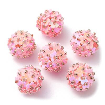 PVC Plastic Paillette with Glass Seed Beaded Pendants