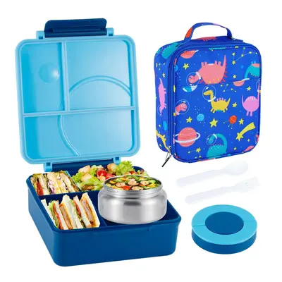 BPA Free Bento Lunch Box with Insulation, Large Capacity & Dishwasher Safe, 3-compartment Design for School and Work