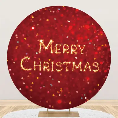 Aperturee Red Glitter Bokeh Circle Merry Christmas Backdrop | Christmas Backdrops For Photography | Xmas Backdrop | Christmas...