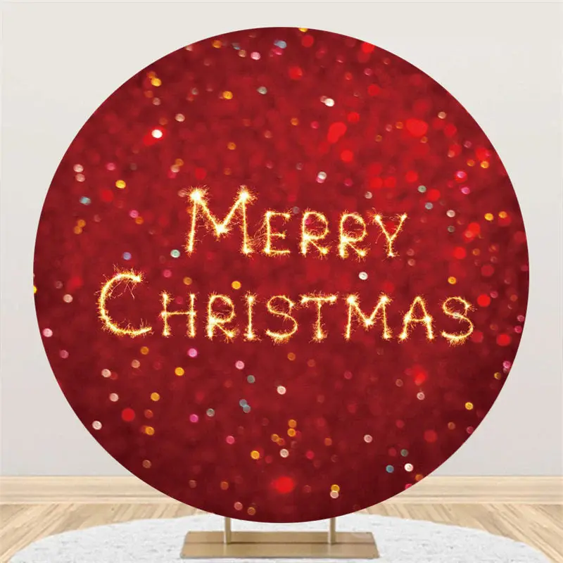 Aperturee Red Glitter Bokeh Circle Merry Christmas Backdrop | Christmas Backdrops For Photography | Xmas Backdrop | Christmas...