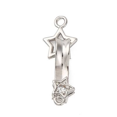 Brass Micro Pave Clear Cubic Zirconia Interlocking Clasps