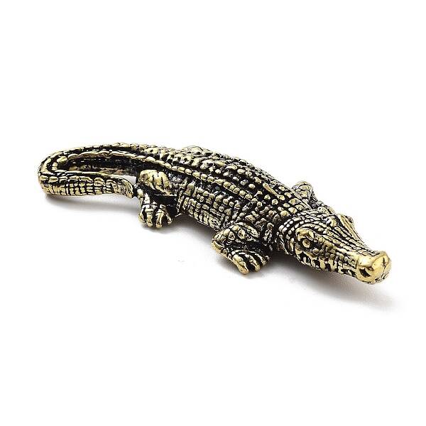 Brass Crocodile Figurines Statues for Home Desktop Feng Shui Ornament
