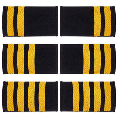 3 Pairs 3 Styles Rectangle Polyester Pilot Epaulettes