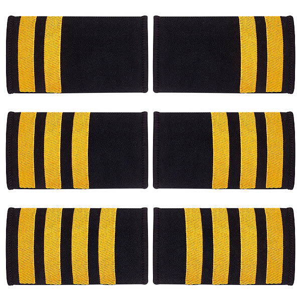 3 Pairs 3 Styles Rectangle Polyester Pilot Epaulettes
