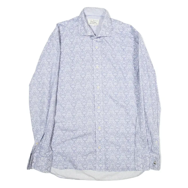 TED BAKER Classic Fit Mens Shirt Blue Long Sleeve M