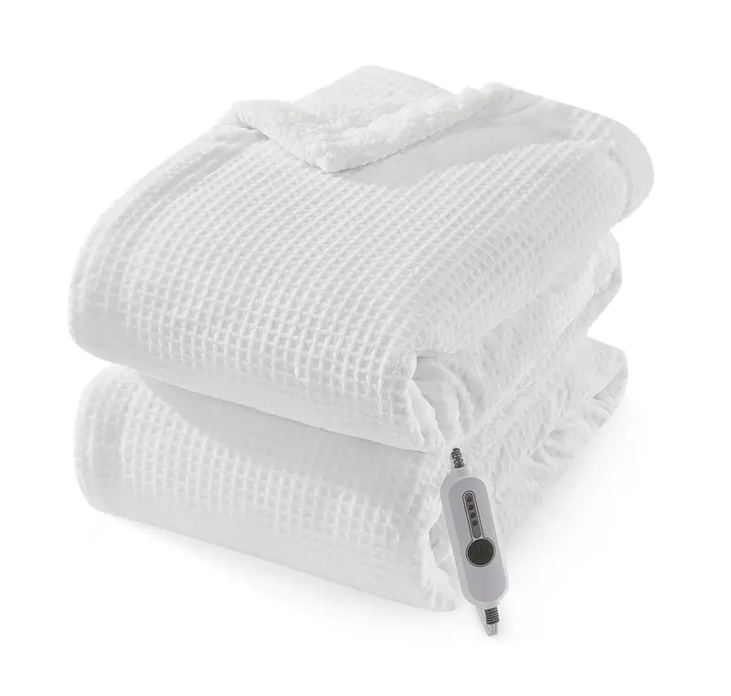 Garvee Electric Blanket Full Size, Waffle Heated Blankets with ETL Certified, Soft Flannel Heating Blanket, 4 Heating Levels,...