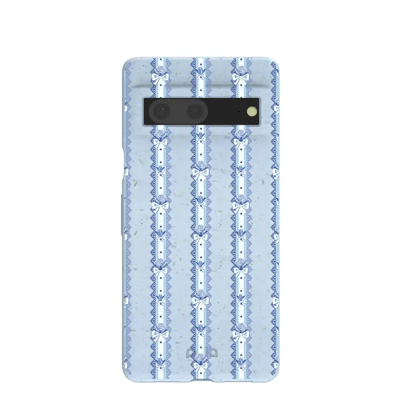 Powder Blue Bows and Blossoms Google Pixel 7 Case