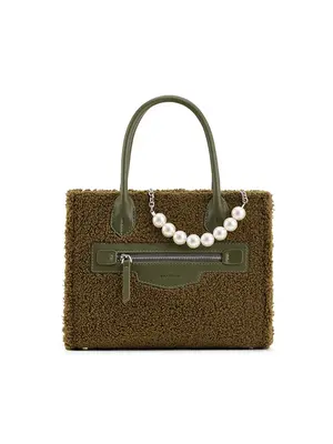 Smting Fluffy Tote Bag with Top Handle