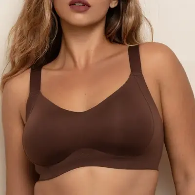 【Plus size】COMFELIE Plus size M-4XL Wireless Bra, Women Full Coverage No Underwire Comfort Smoothing Bralette for Workout...