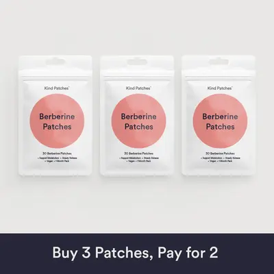 3 Packs of Kind Patches Berberine Patches, Support Metabolism, Steady Release, Support Metabolism, Plant-based Ingredients, A...