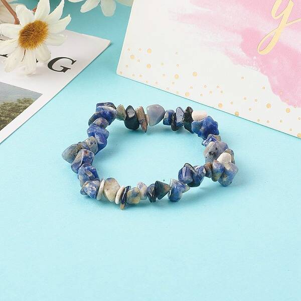 Natural Sodalite Beads Stretch Bracelets for Children