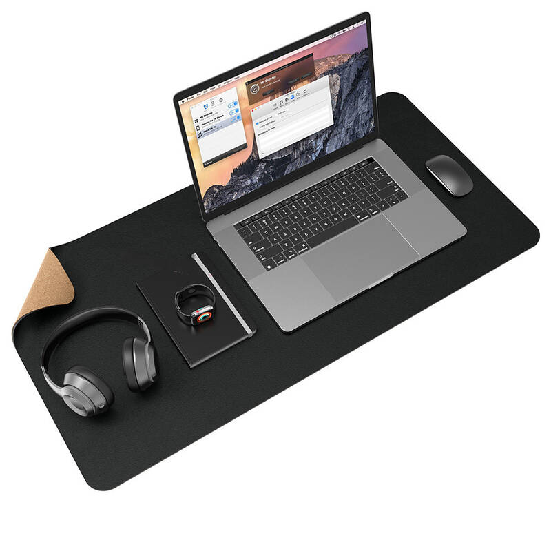 Large Mouse Pad Solid Colors Cork Leather Desk Pad