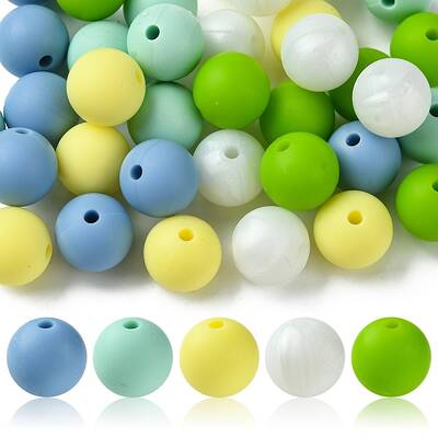 35Pcs Food Grade Eco-Friendly Silicone Focal Beads