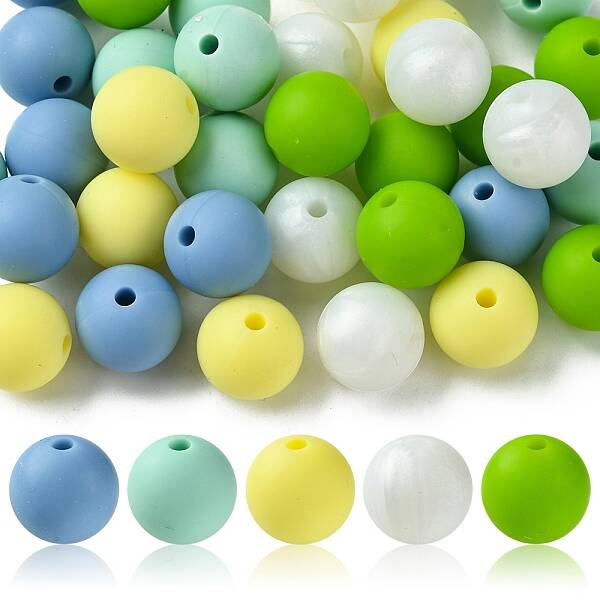 35Pcs Food Grade Eco-Friendly Silicone Focal Beads