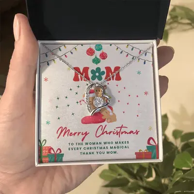 Mom's Magical Christmas: - A Card & Necklace Gift Set
