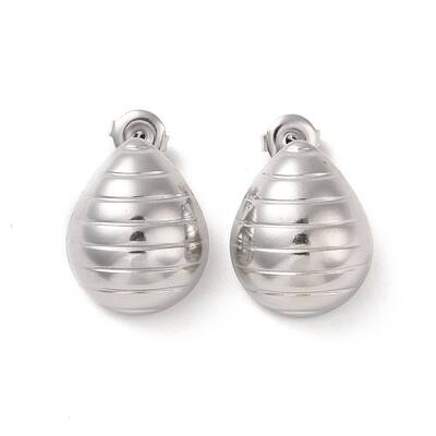 Non-Tarnish Teardrop 304 Stainless Steel Stud Earrings for Women