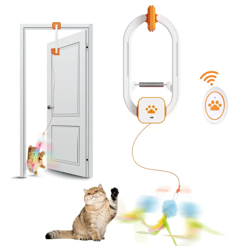 HappyCode Rechargeable Interactive Pets Toy,Electric cat teaser,Upgraded Dual Mode, Irregular Rocking & 360° Spinning with R...