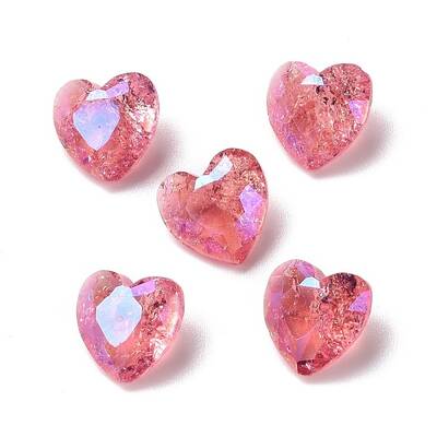 Crackle Moonlight Style Glass Rhinestone Cabochons