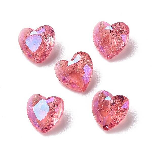 Crackle Moonlight Style Glass Rhinestone Cabochons