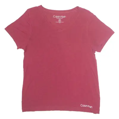 CALVIN KLEIN Sleepwear Womens T-Shirt Maroon S