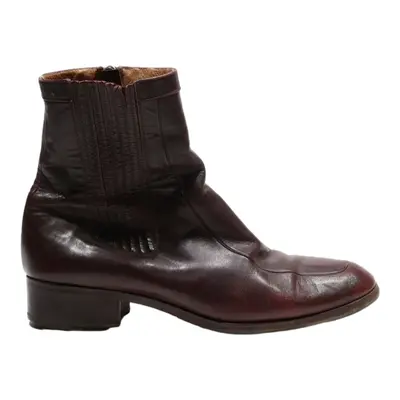 HEASTON Ankle Boots Maroon Leather Mens UK 7.5