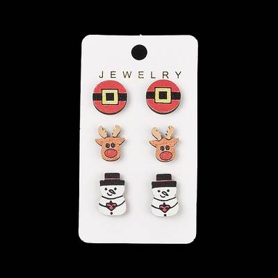 Christmas Theme Stud Earrings Set