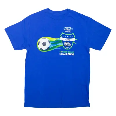Soccer Skills T-Shirt Blue Short Sleeve Mens S