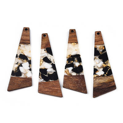 Transparent Resin & Walnut Wood Big Pendants