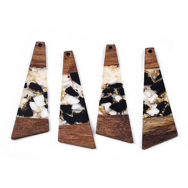 Transparent Resin & Walnut Wood Big Pendants