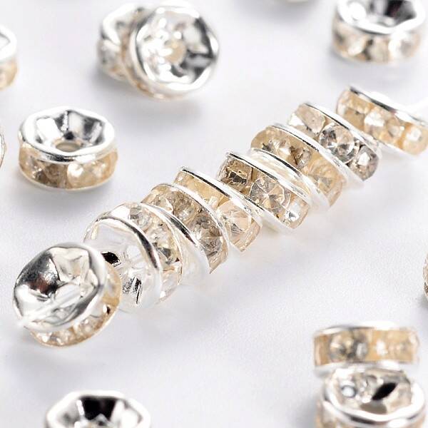 Brass Grade B Crystal Rhinestone Spacer Beads