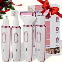 4 in 1 Multi-use Electric Eyebrow Trimmer Set, 1 Box Portable Rechargeable Eyebrow Shaver, Wet & Dry Electric Hair Shaving To...