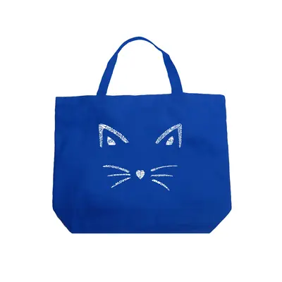 Whiskers - Large Word Art Tote Bag - Black - Large