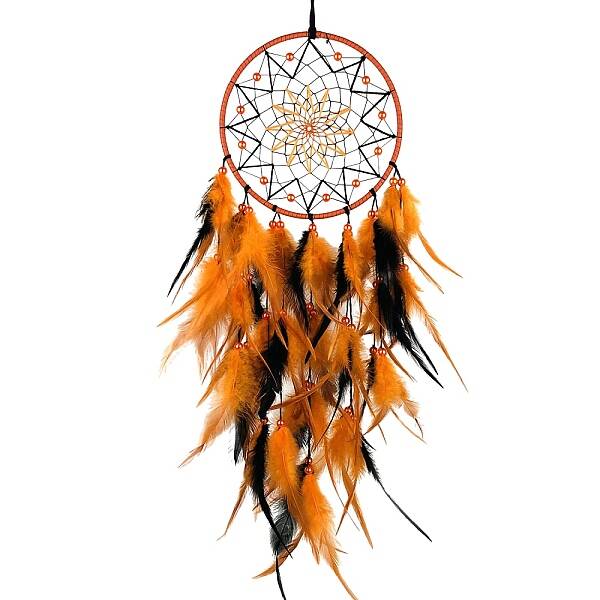 Woven Net/Web with Feather Pendant Decoration