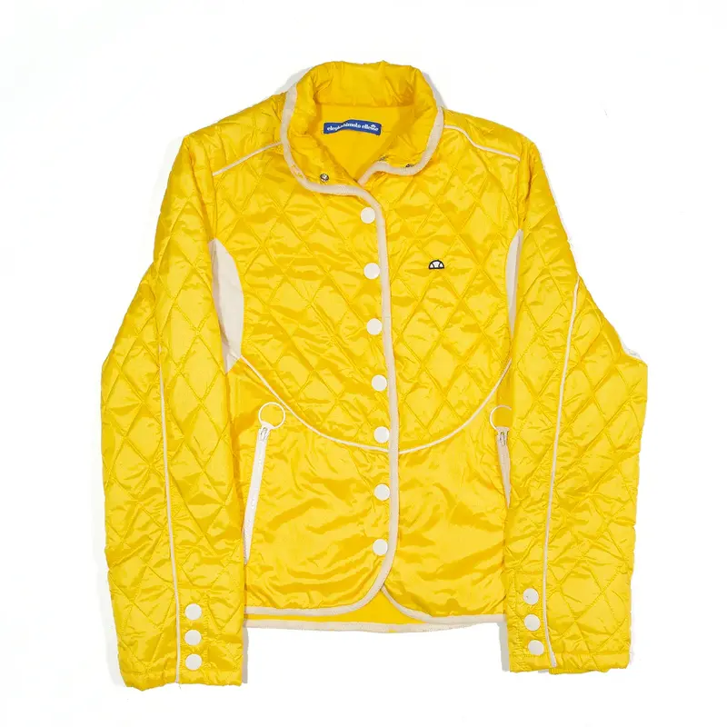 ELLESSE Quilted Jacket Yellow Womens S
