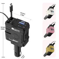 W&O Retractable Car Charger 4 in 1, USB-C Fast Charging Adapter with Lightning Cable&Dual Charge Port Compatible with iPhone,...